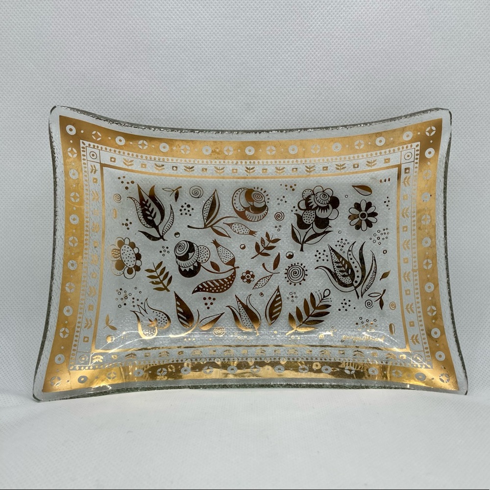 Elegant Gold and Silver Decorative Tray